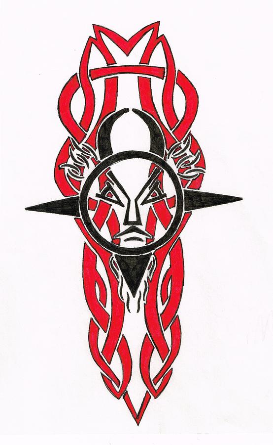 Tribal Sun by Nancy Tellier - Tribal Sun Drawing - Tribal Sun Fine ...