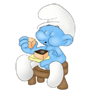 Baby Smurf Eating Sweets image - vector clip art online, royalty ...