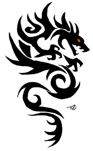 black tribal dragon tattoo design - Tribal Dragon Tattoo and Its ...