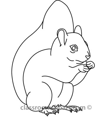 Animals : squirrel_314_01_outline : Classroom Clipart