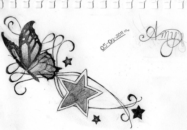 grey-ink-stars-and-butterfly- ...