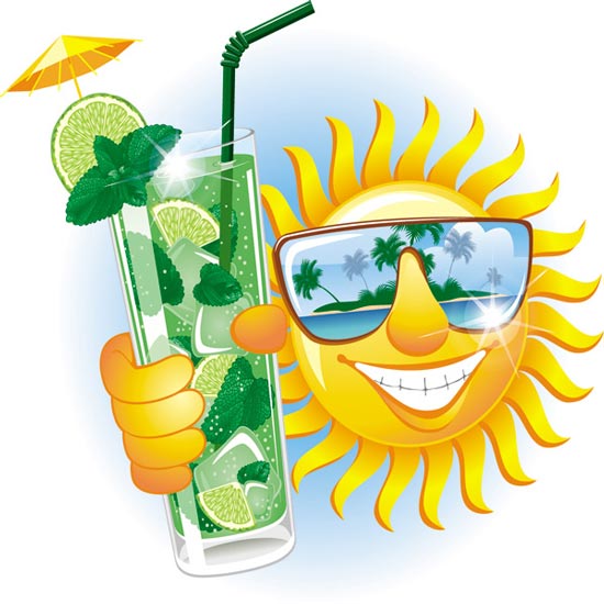 Sun smiley face expressions vector