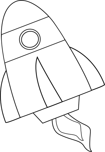 Black and White Rocket Clip Art - Black and White Rocket Image