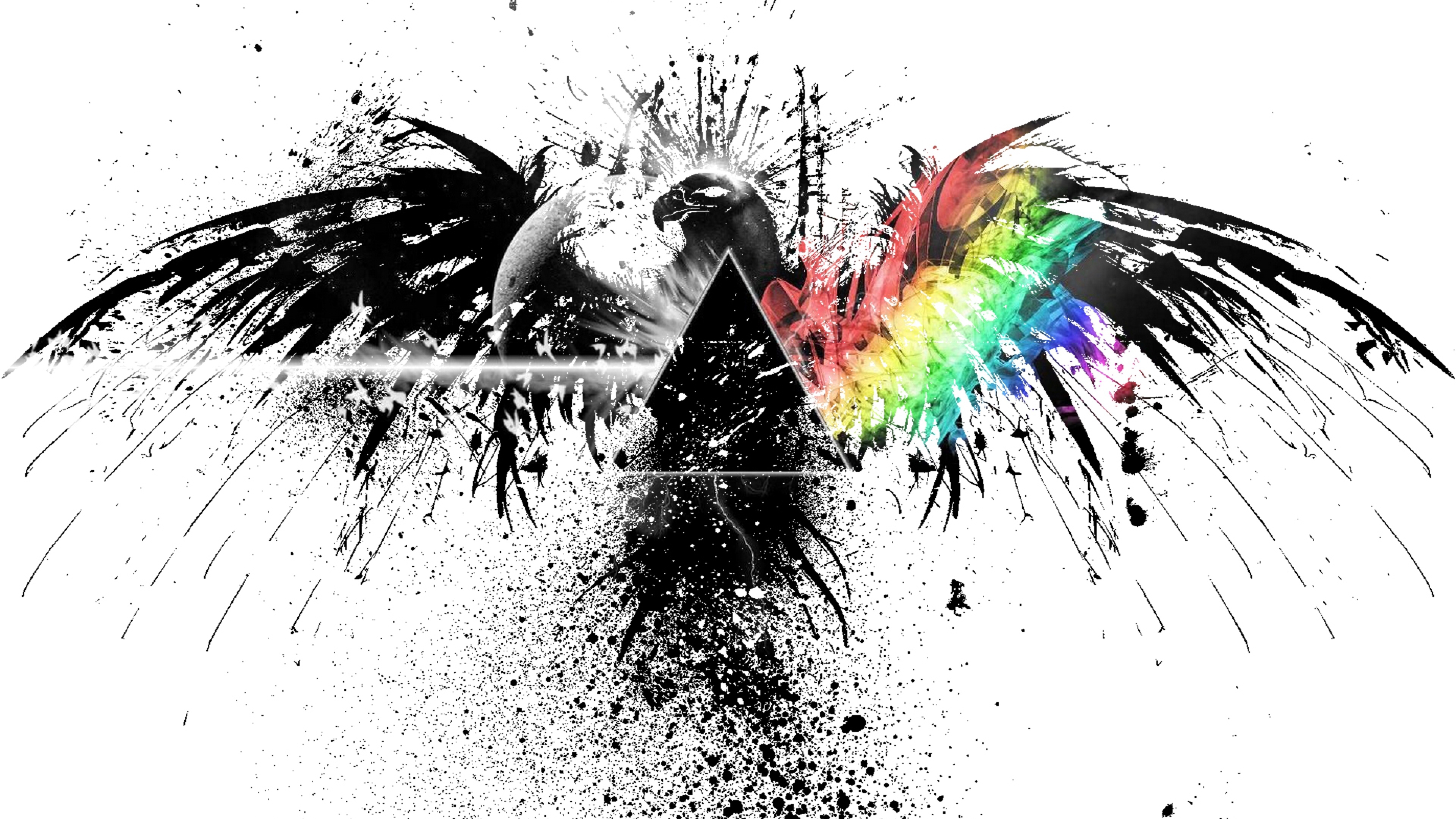 Download Wallpaper 3840x2160 Pink floyd, Bird, Graphics, Spray ...
