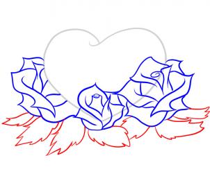 How to Draw Hearts and Roses, Step by Step, Tattoos, Pop Culture ...