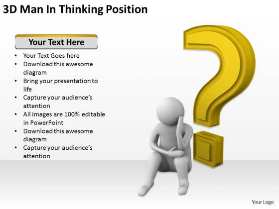 Business People Clip Art Man Thinking Position PowerPoint ...