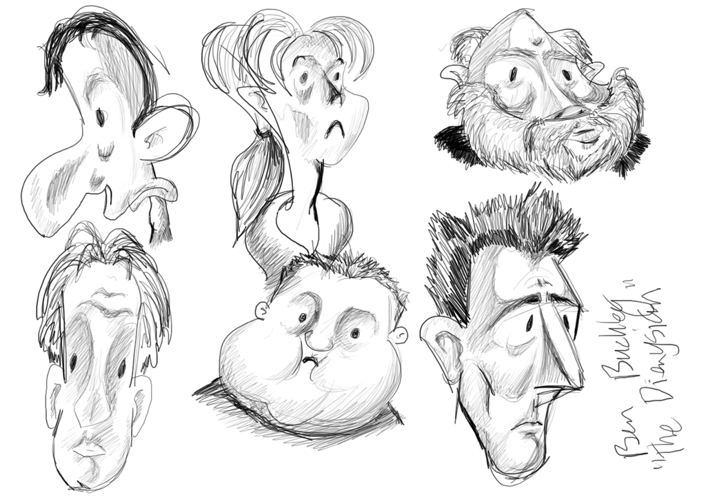 It Seemed Funny at the Time: Various Face Sketches
