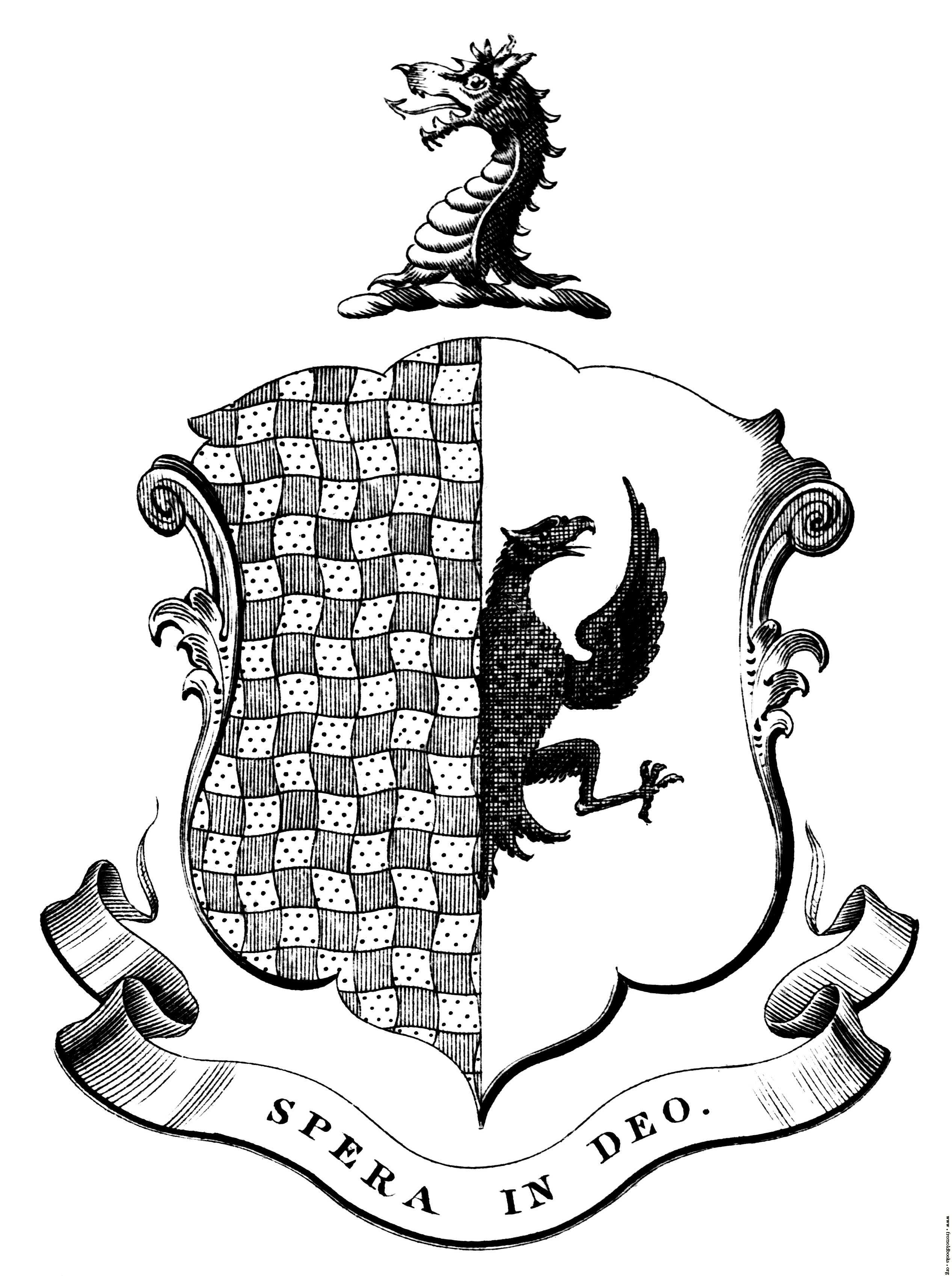 Bookplate detail: family crest