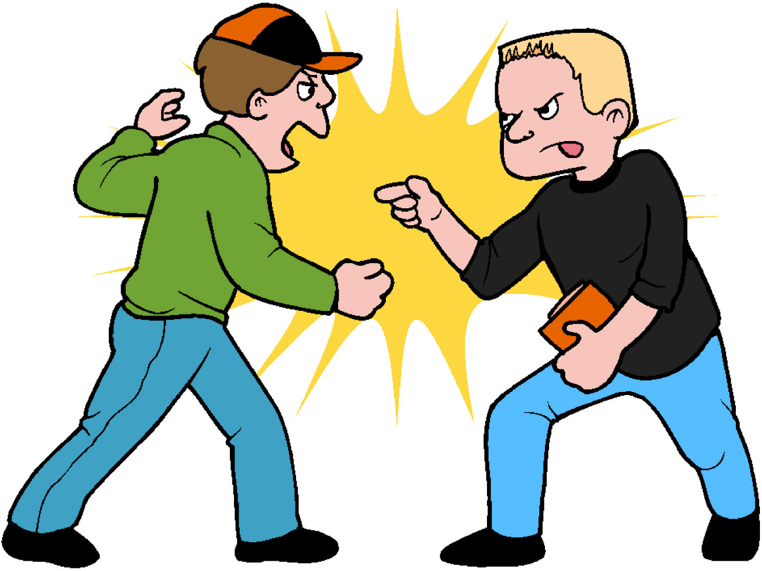 Students Fighting Clipart