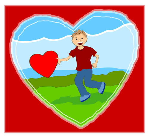 Valentine Boy with Heart - Royalty Free Christian Clip Art