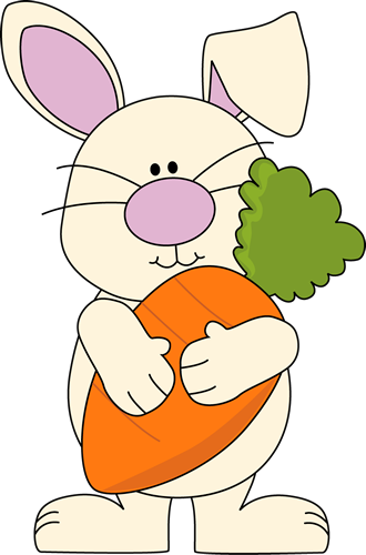 Bunny with Giant Carrot Clip Art - Bunny with Giant Carrot Image