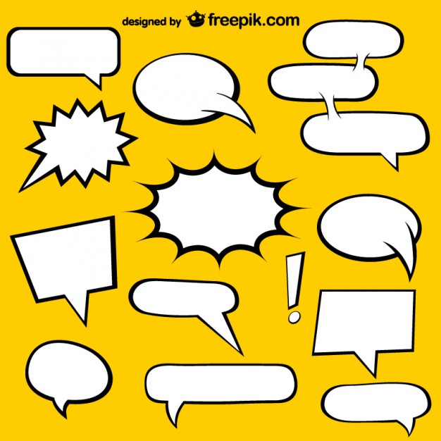 Comic Book speech bubbles free elements Vector | Free Vector ...
