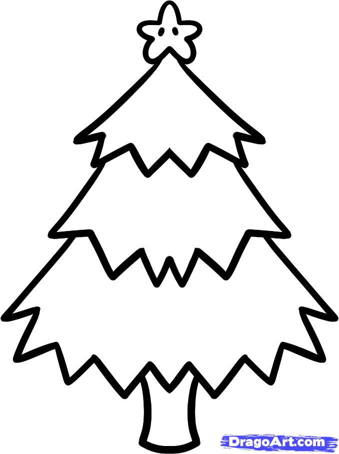 Easy Christmas Drawings For Kidshow To Draw A Christmas Tree For ...