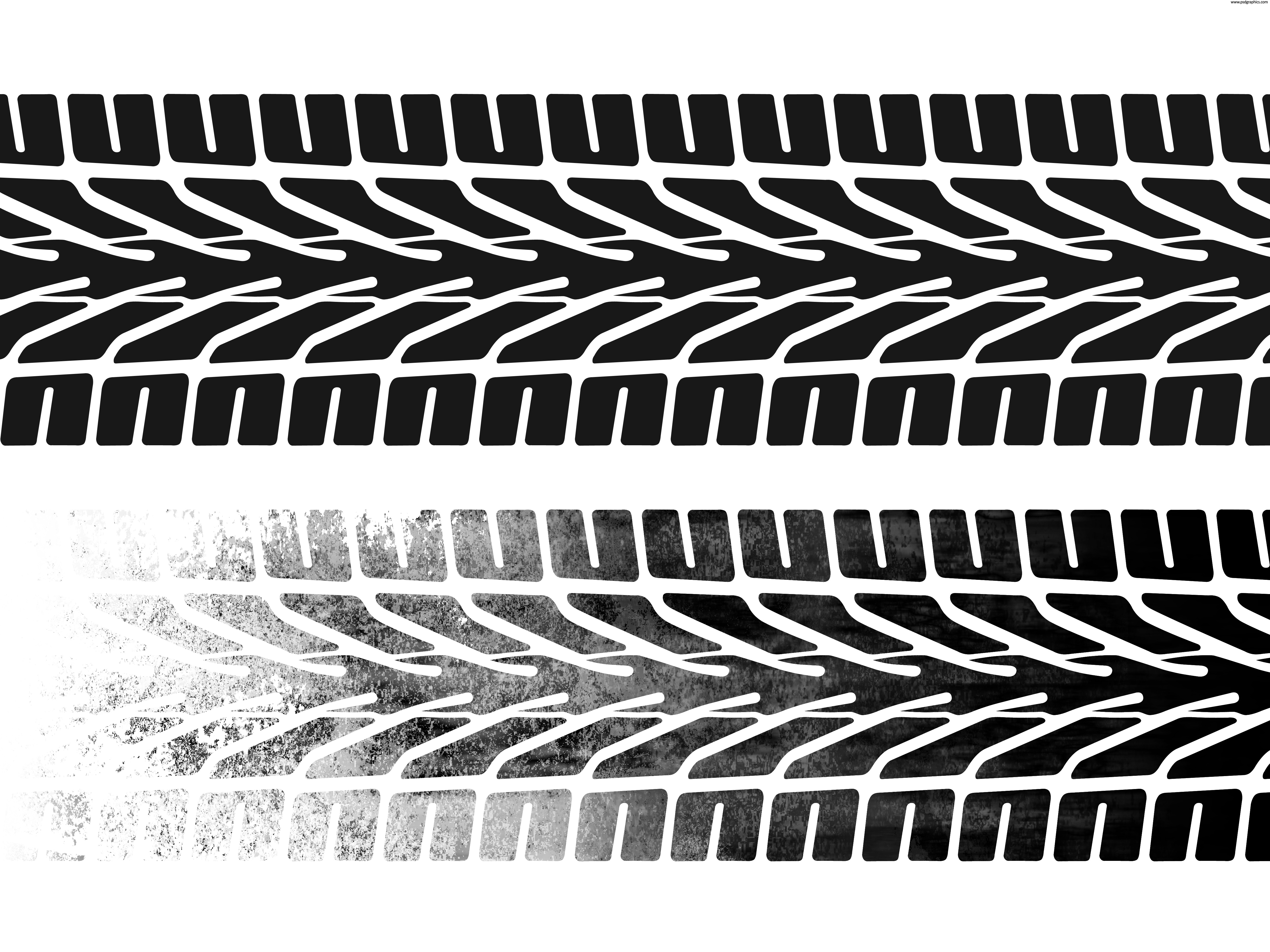 Tire tracks on white | PSDGraphics