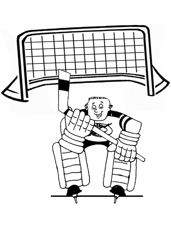 Free Online Hockey Goalie Colouring Page