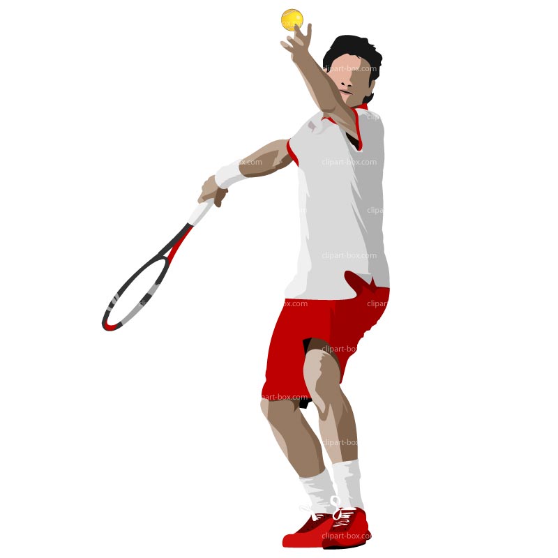 CLIPART TENNIS PLAYER SERVICE | Royalty free vector design