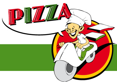 Free Pizzaiolo with pizza vector graphics | Free Vector Graphics