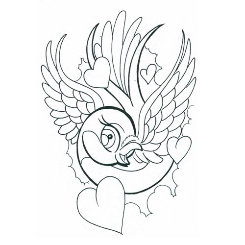 Cartoon Bird Tattoo - Cliparts.co