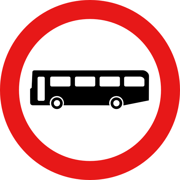Bus Road Sign clip art Free Vector / 4Vector