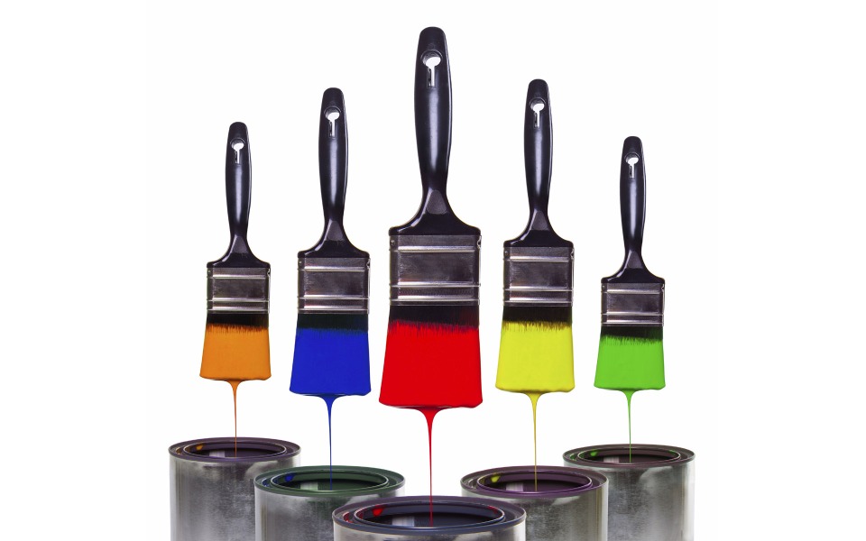 Colorful Paint Brushes widescreen wallpaper | Wide-