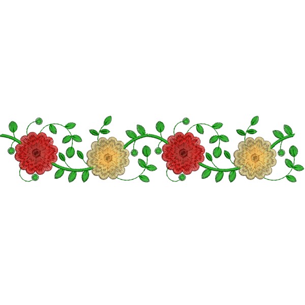 Rose Embroidery border designs - EmbroideryShristi