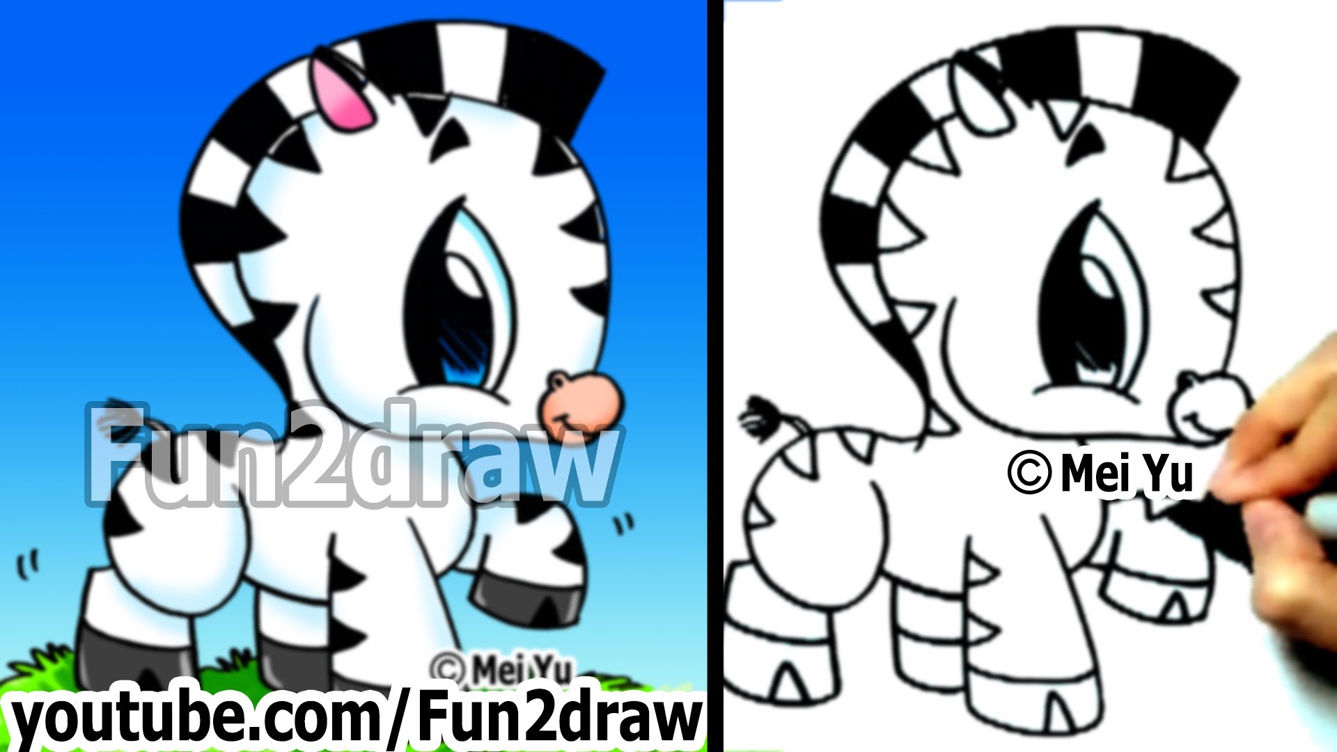 How to Draw a Zebra - Drawing Step by Step - Easy Drawings ...