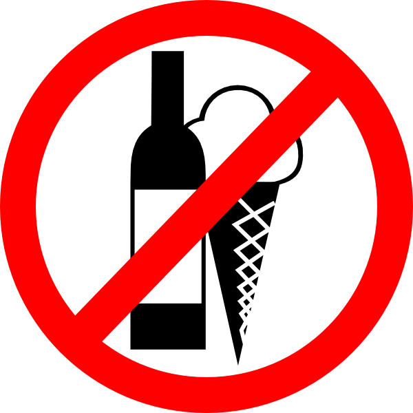 Sign No Drinks, No Ice Cream clip art - vector clip art online ...