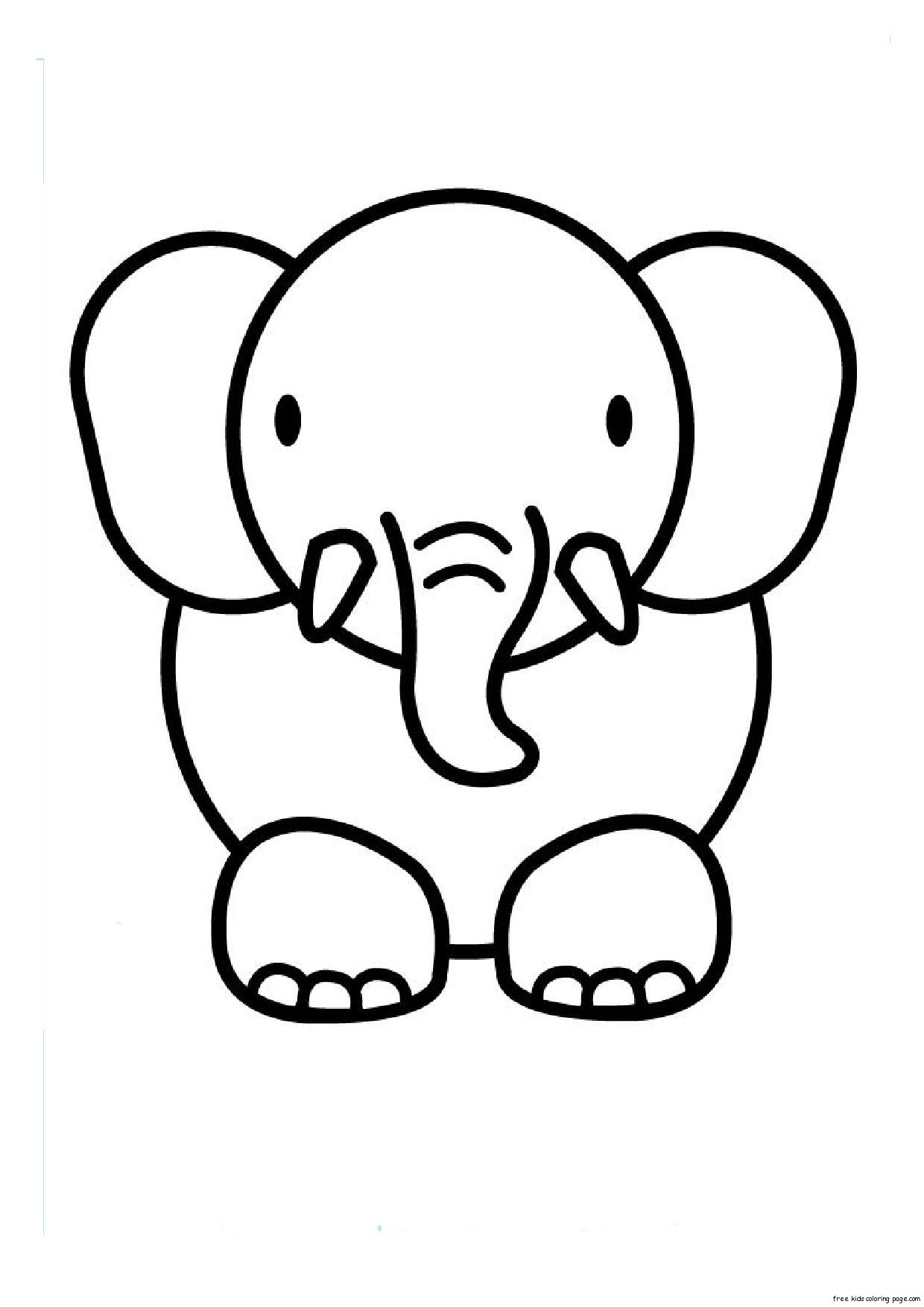 out animal elephant coloring pages for kids printable - ClipArt ...