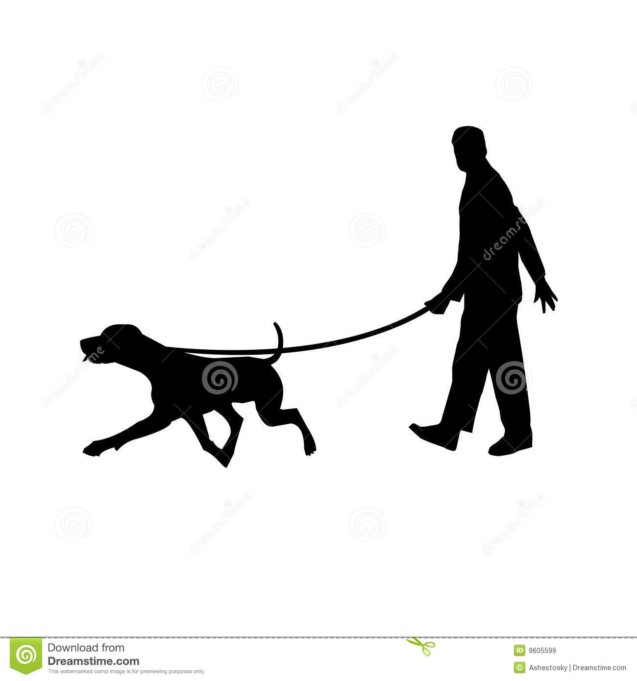 Free Dog Free Clipart Silhouette People Man Walking With His Dog ...