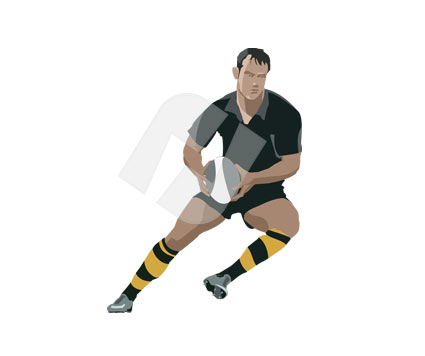 Rugby Player Vector Clip Art | PoweredTemplate.com