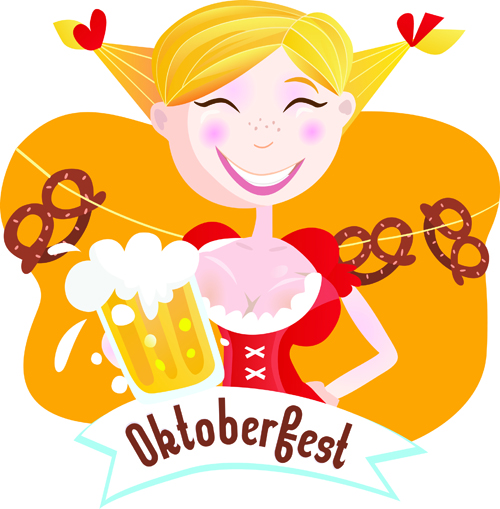 Elements of Beautiful German girl vector 01 - Vector People free ...