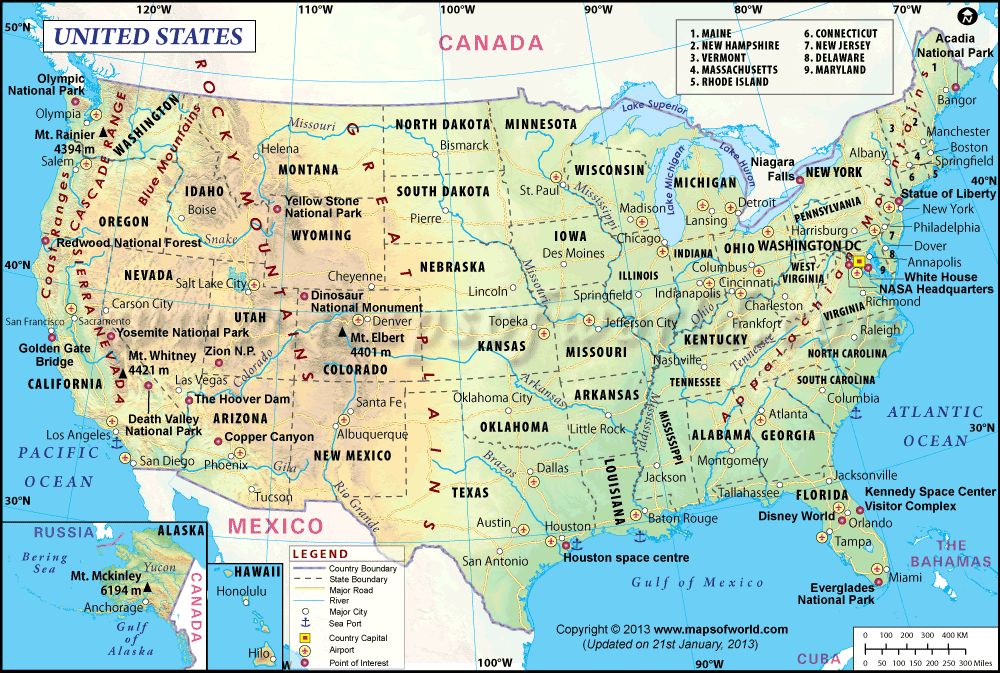 US Map | Map of The United States America (USA)