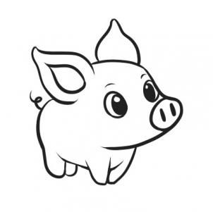 how to draw a simple pig - well, a life-like pig would be out of ...