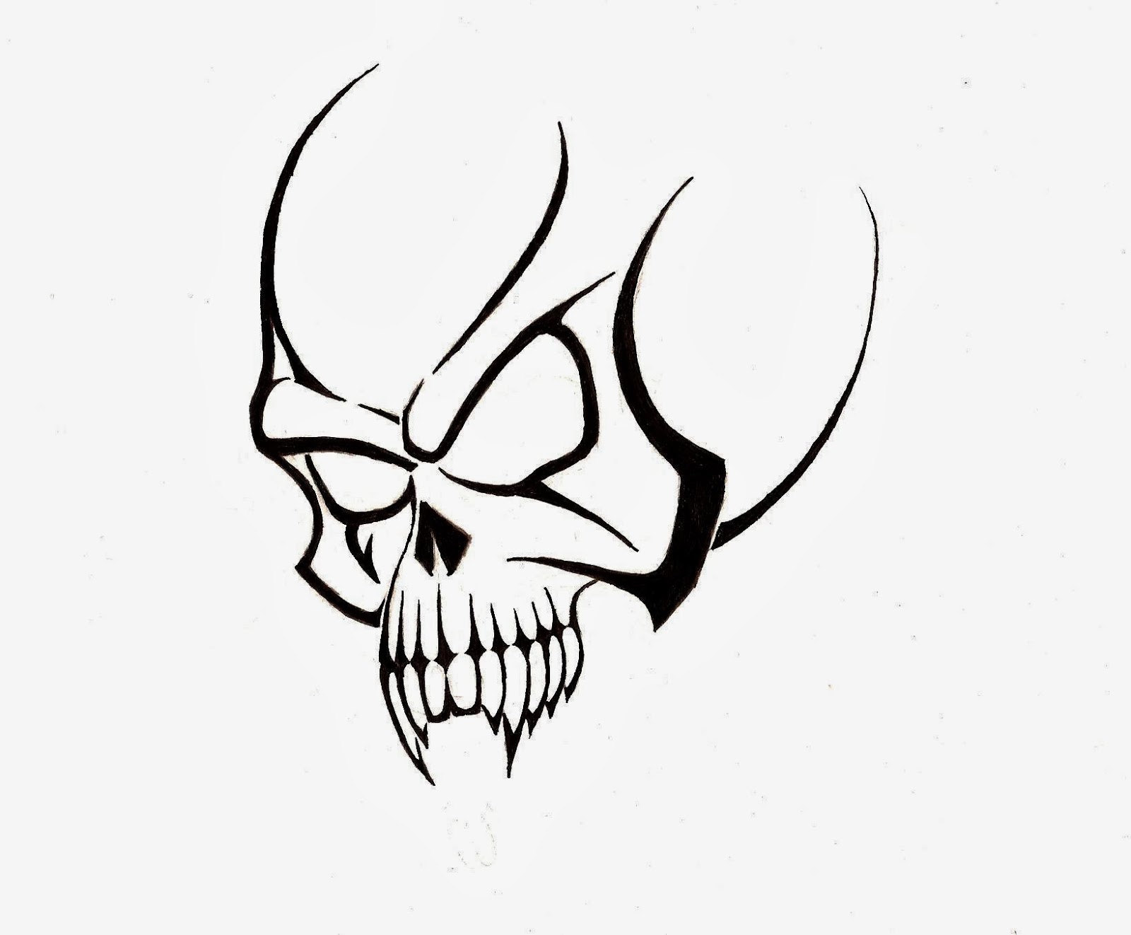 Images For > Tribal Skull With Crown