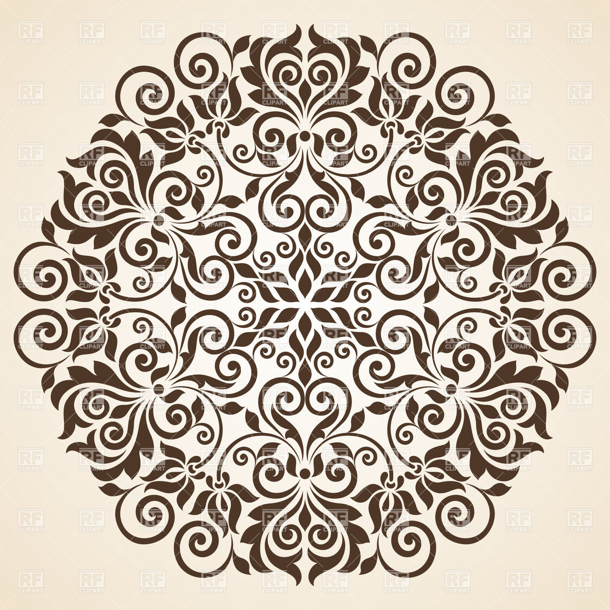 Round floral curly ornament, 29059, Design elements, download ...