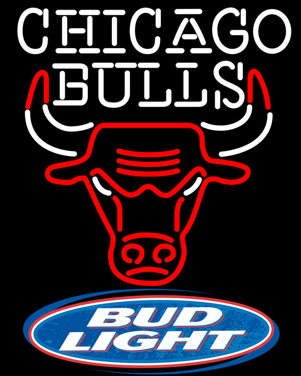 Bud Light Logo Chicago Bulls NBA Neon Sign | Bud Light with NBA ...