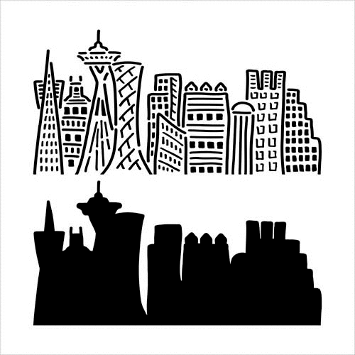 The Crafter's Workshop Skyline 12 x 12 Doodling Template