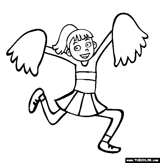 Cheerleading Coloring Page | Free Cheerleading Online Coloring ...