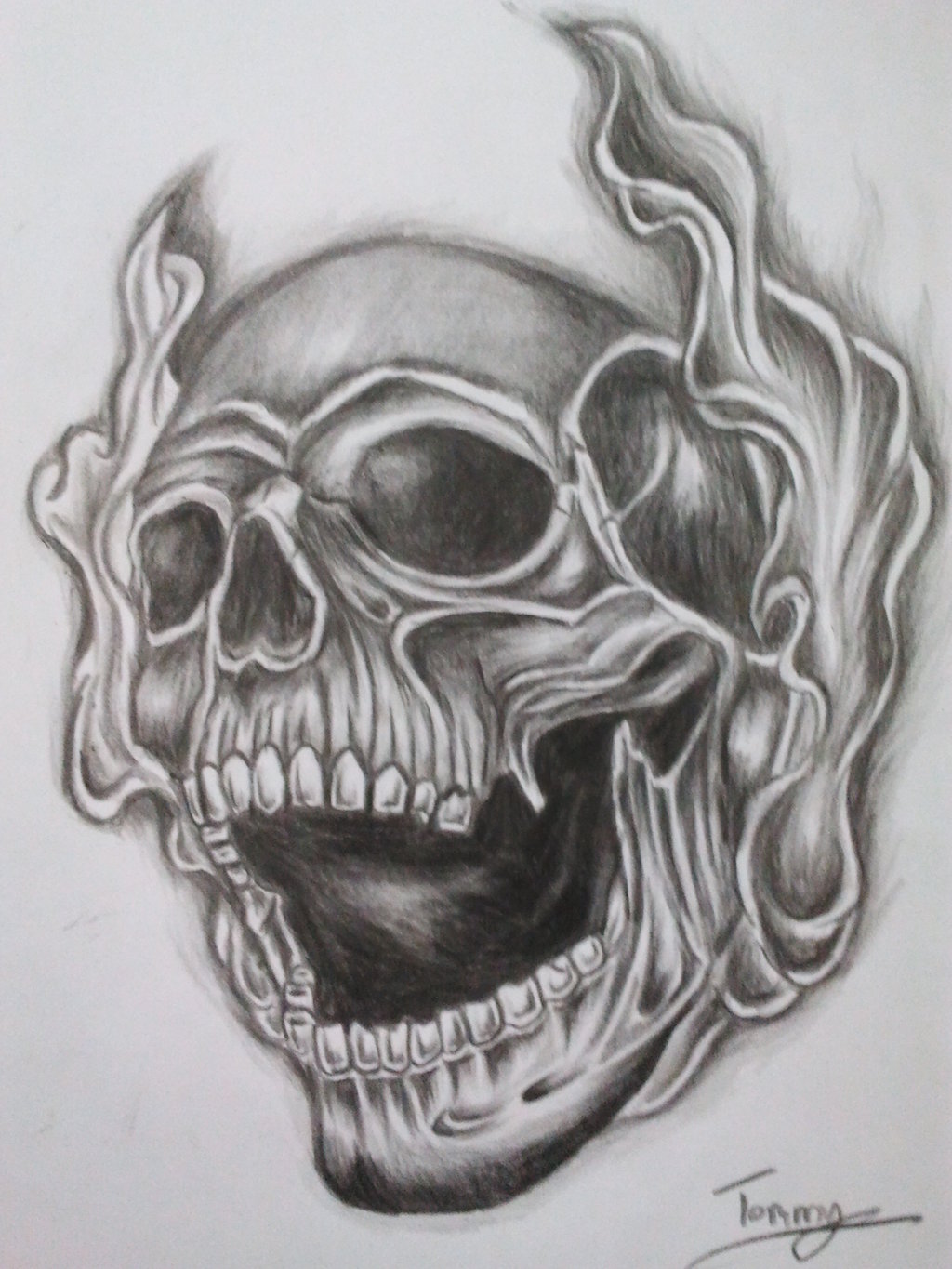 smoke skull tattoo by tommyyu on DeviantArt