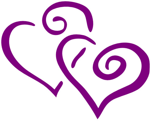 Dark Purple Heart Wedding Clip Art at Clker.com - vector clip art ...