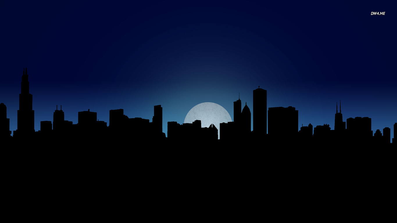 Chicago skyline at night wallpaper - Vector wallpapers - #319
