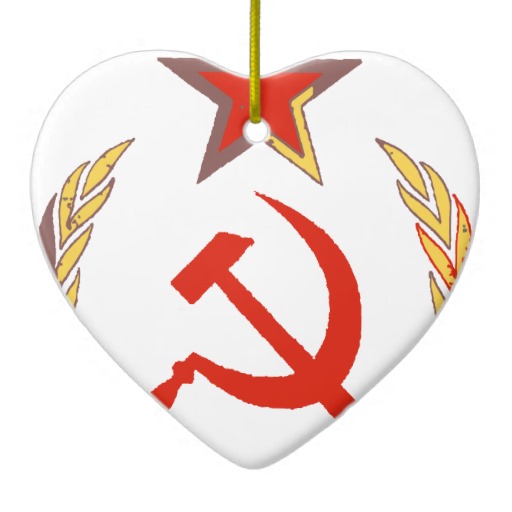 hammer and sickle and star christmas tree ornaments | Zazzle