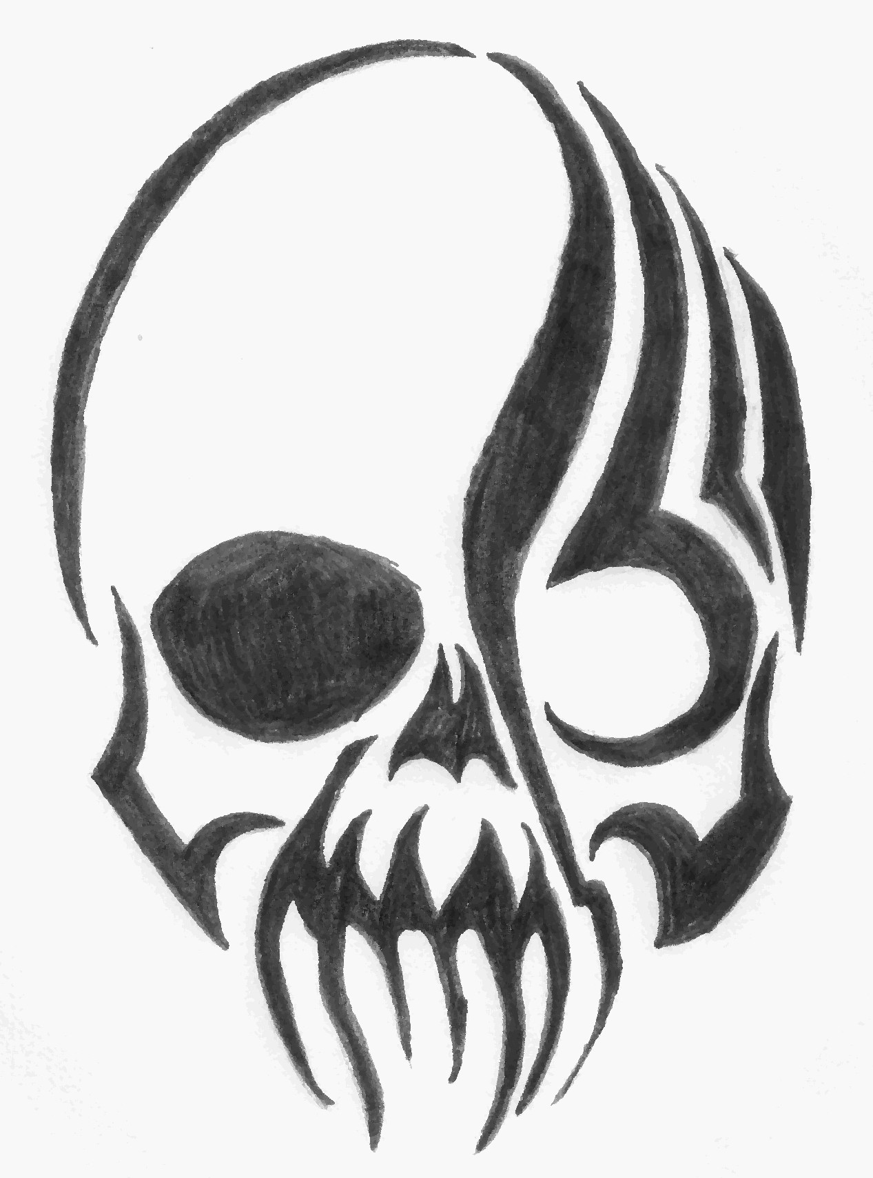 Tribal Skull Drawing - ClipArt Best