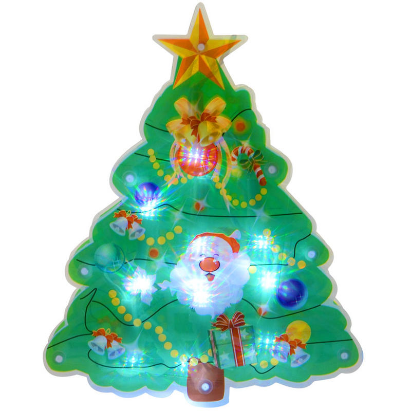 Battery Operated PVC Christmas Tree Silhouette Window Decoration ...