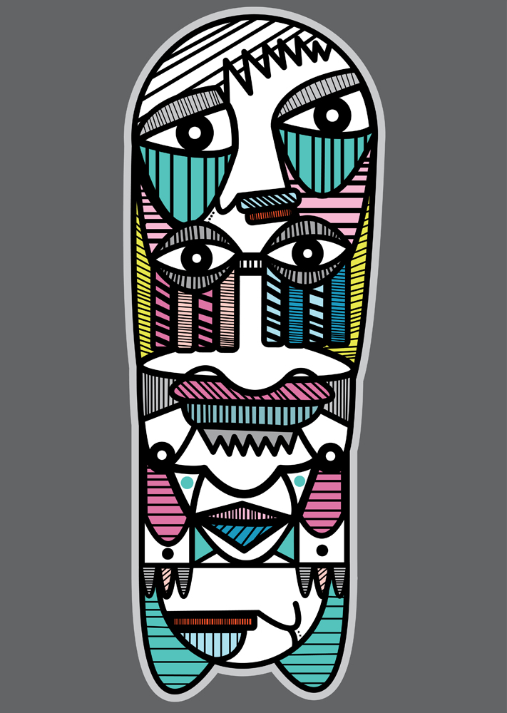 unusual unique aboriginal totem pole tribal bright graffiti art ...