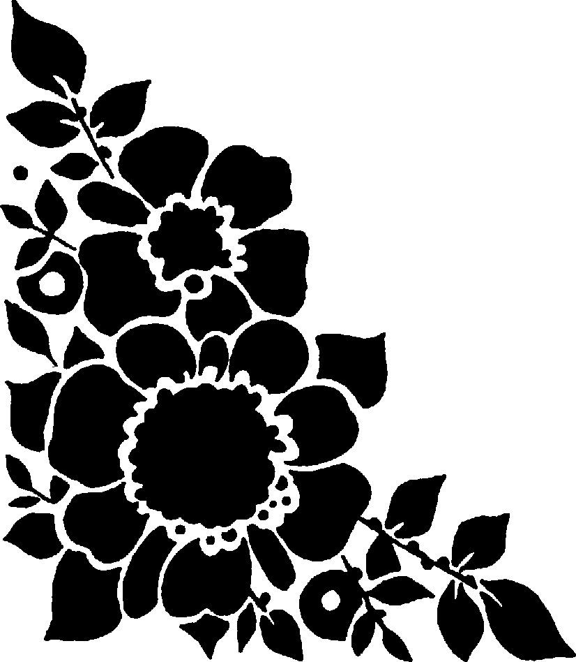 Clipart Black And White Simple Flower Design - Tattoo Stencils Simple ...