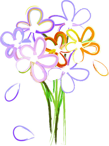 Flowers For > Purple Flower Bouquet Clipart