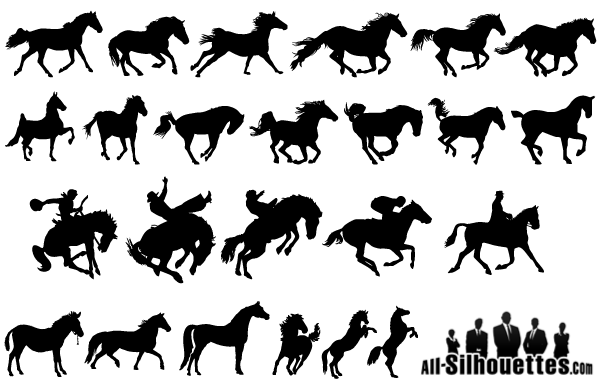 Free Vector Horse Silhouettes Pack | 123Freevectors