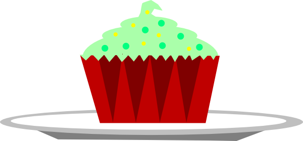 Christmas Cupcake With Sprinkles On A Plate clip art - vector clip ...
