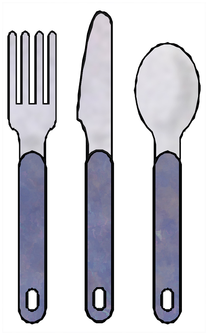 ArtbyJean - Purple Wood Roses: KNIFE FORK SPOON SETS - Clip art ...